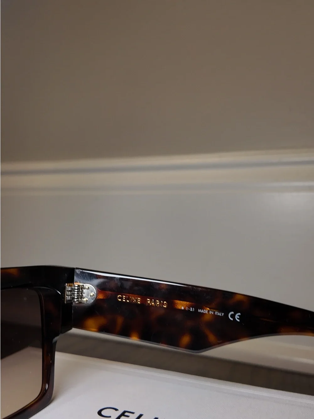 Celine Tortoise Brown Gradient Shield (3 dot) Sunglasses